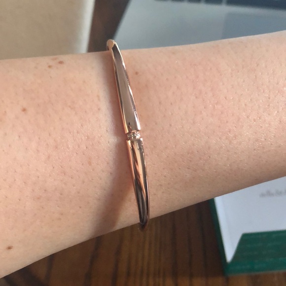 Pave Inset Rose Gold Cuff - Picture 2 of 2